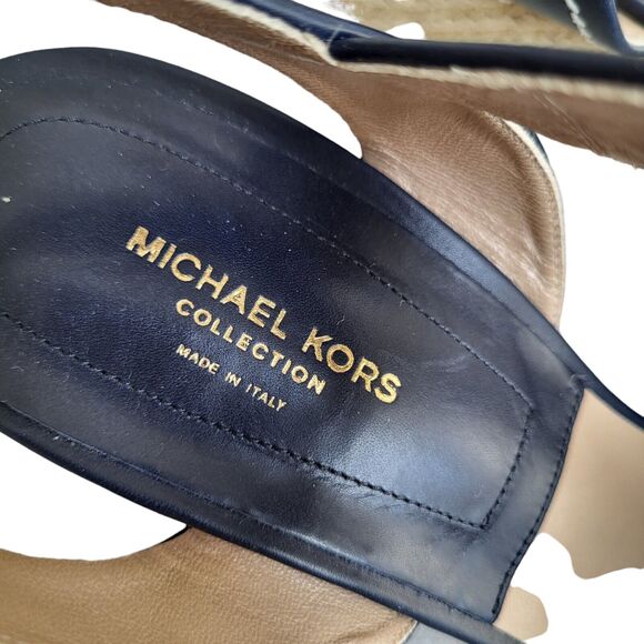 Michael Kors Collection Priya Sandals Blue Leather Size 39 - Picture 8 of 12